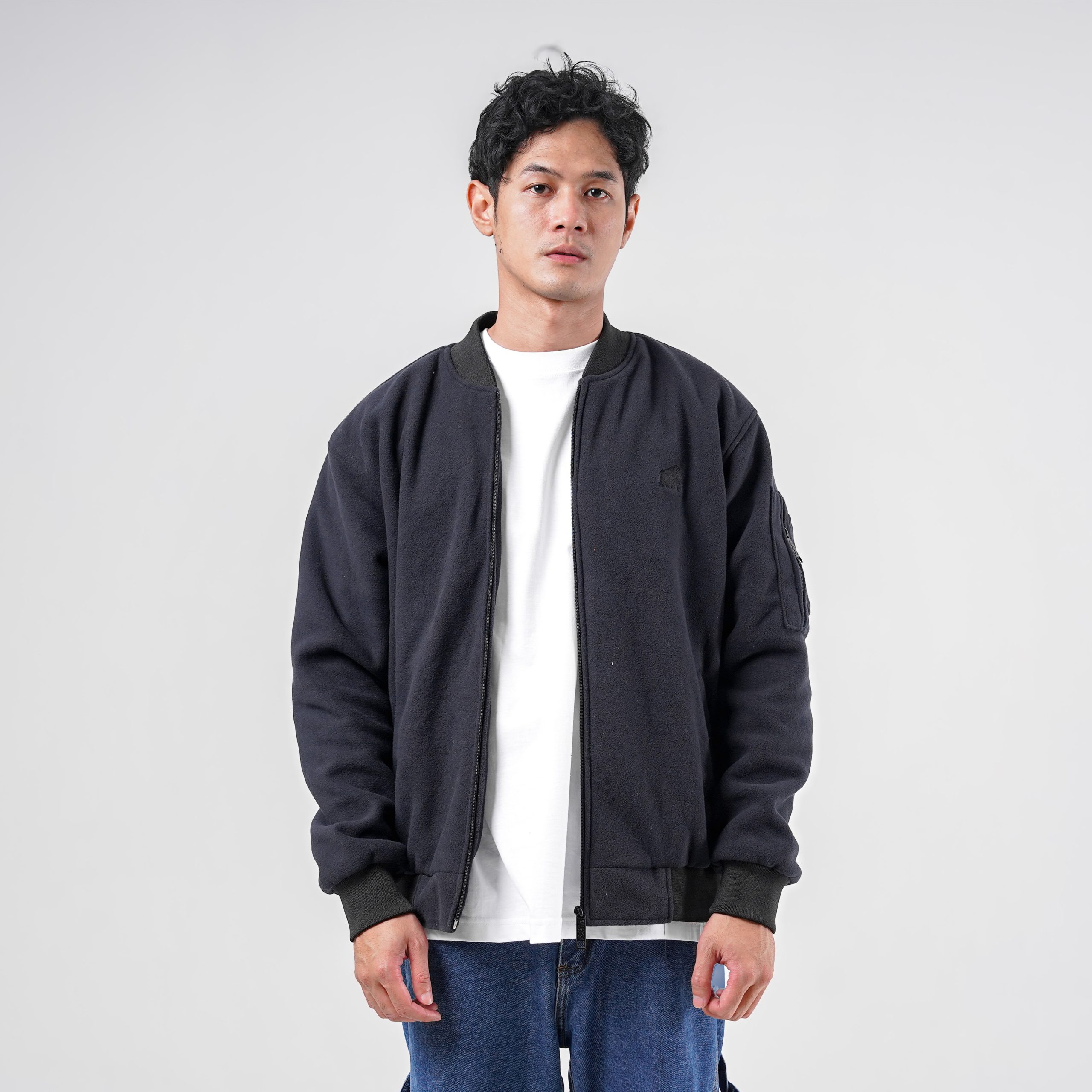 House of Smith Jaket Bomber Pria - Bomen Black #5 - Image 9