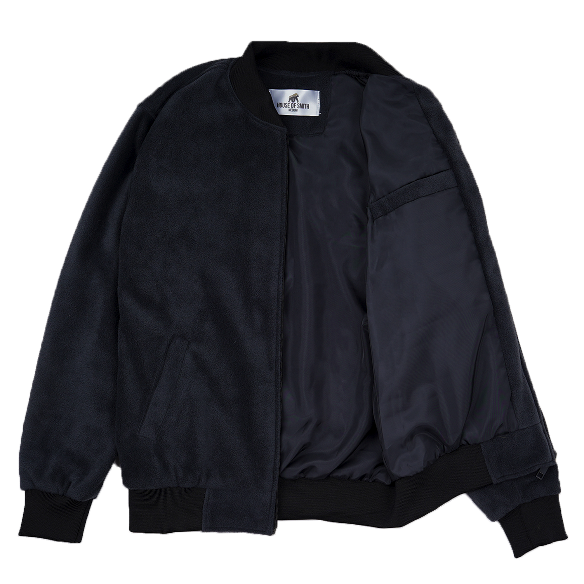 House of Smith Jaket Bomber Pria - Bomen Black #5 - Image 3