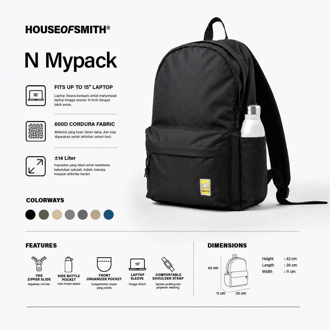 House of Smith Tas Punggung - N Mypack - Tas Punggung - Image 10
