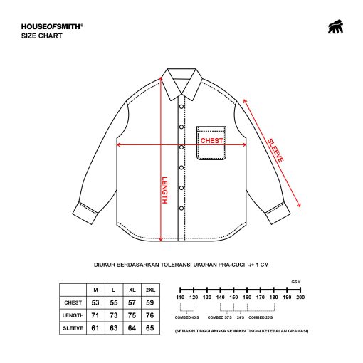 House of Smith Kemeja Pria - Basic LS - Long Shirt - Image 5