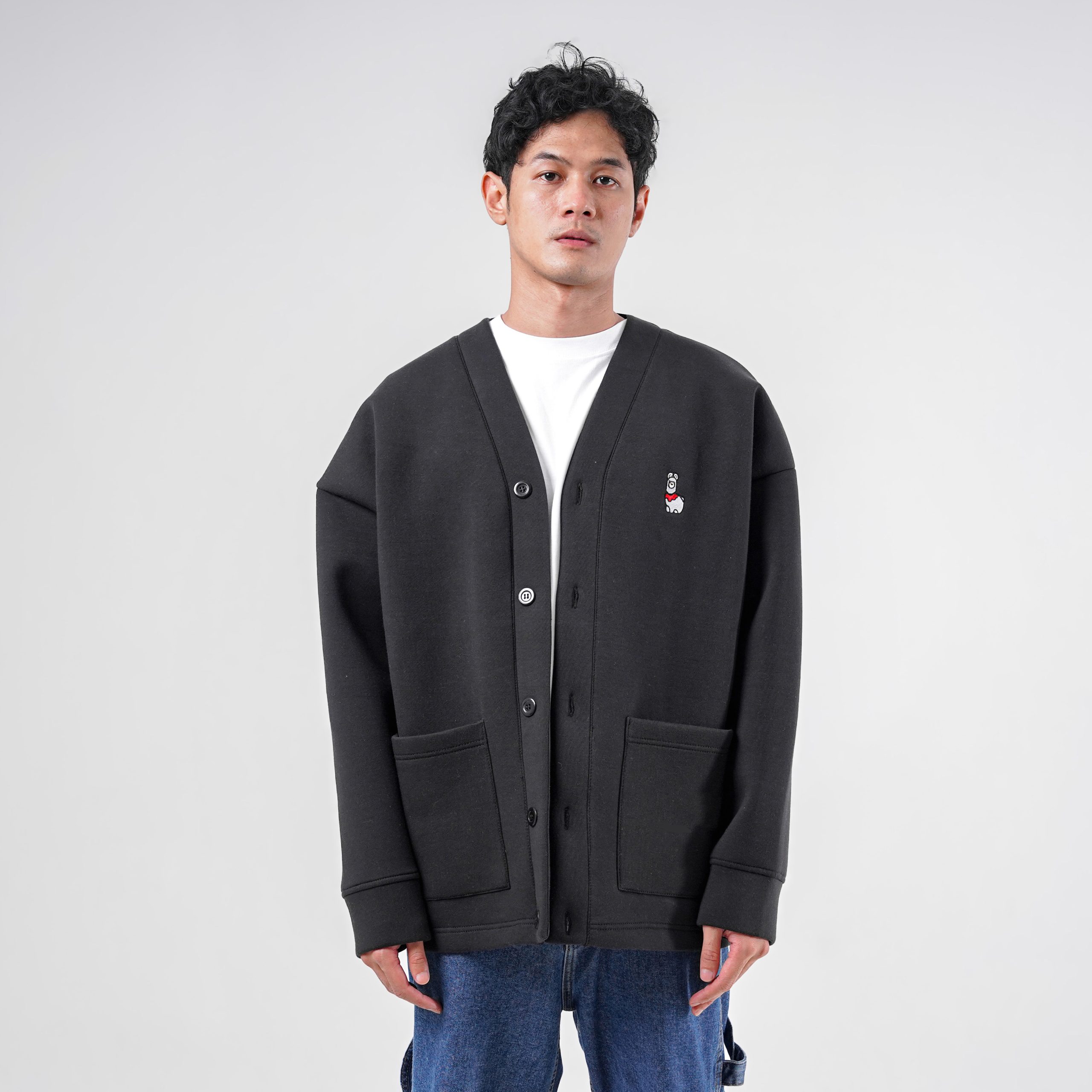 House of Smith Sweater Cardigan Pria - New Carpaca Black #2 - Image 5