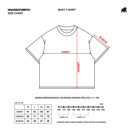 House of Smith Kaos Boxy Pria - Type Boxy Fit Heavyweight T TShirt 16S - Boxy T Shirt - Image 5