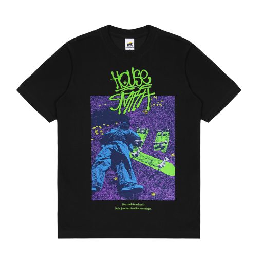 House of Smith Kaos Pria Lengan Pendek - Too Tired Black #8 - T Shirt
