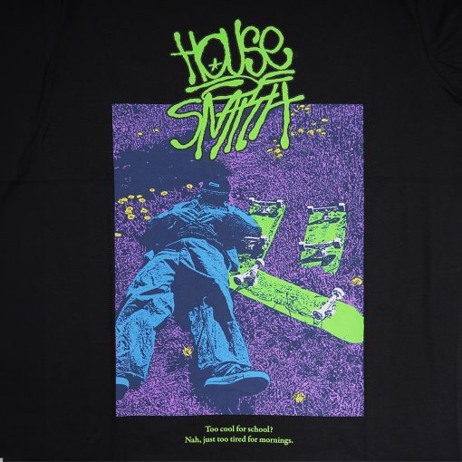 House of Smith Kaos Pria Lengan Pendek - Too Tired Black #8 - T Shirt - Image 3