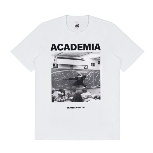 House of Smith Kaos Pria Lengan Pendek - Academia White Regular #4 - T Shirt