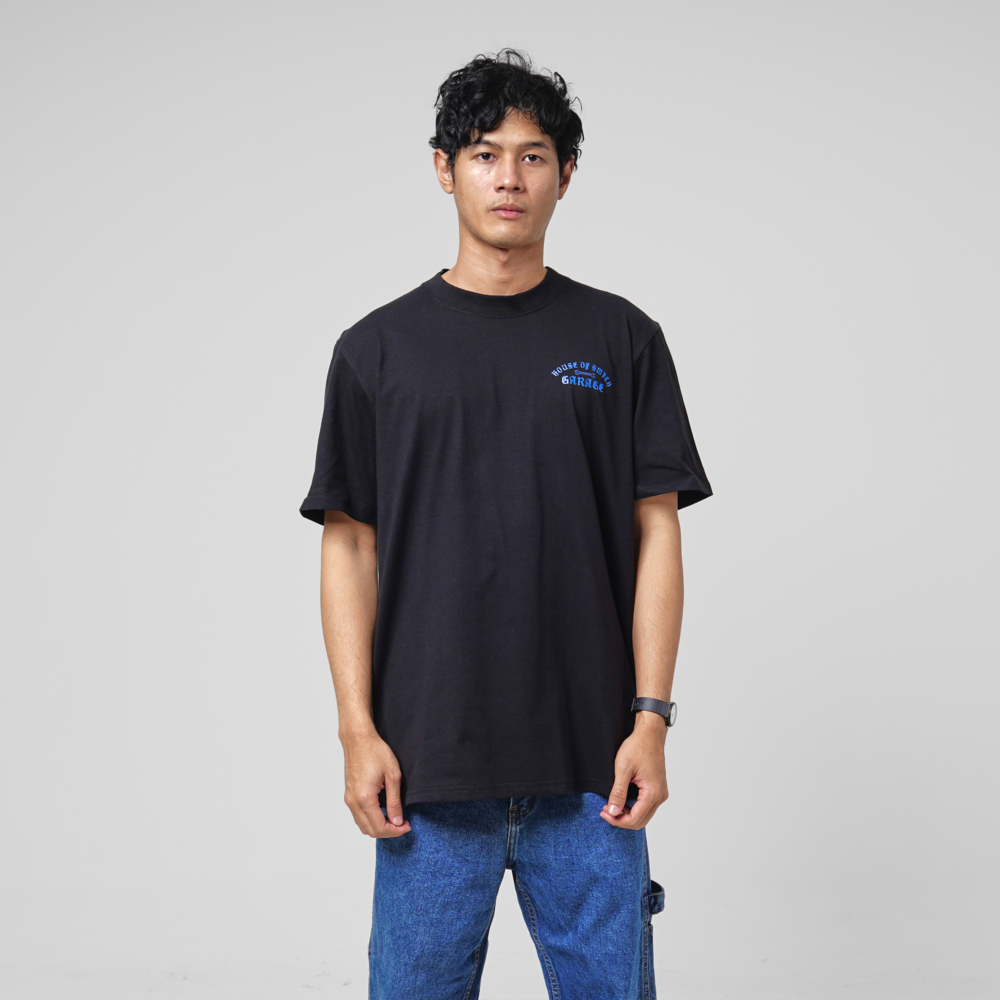 House of Smith Kaos Pria Lengan Pendek - Hos Garage Black #8 - T Shirt - Image 7
