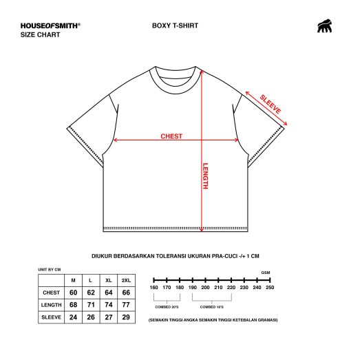 House of Smith Kaos Boxy Pria - Type Boxy Fit Heavyweight Og Tshirt 16S - Boxy T Shirt - Image 5