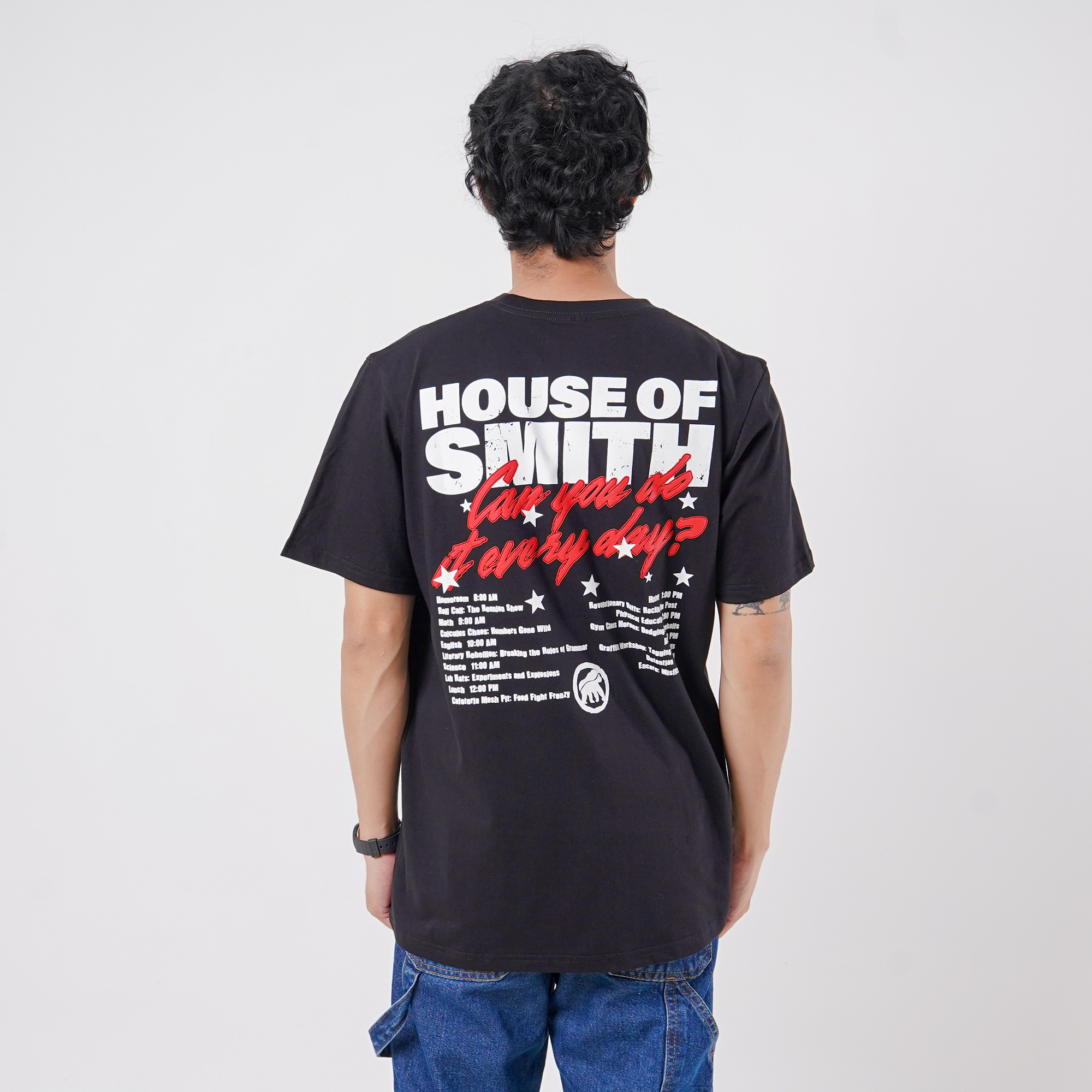 House of Smith Kaos Pria Lengan Pendek - Time Table Black #3 - T Shirt - Image 5