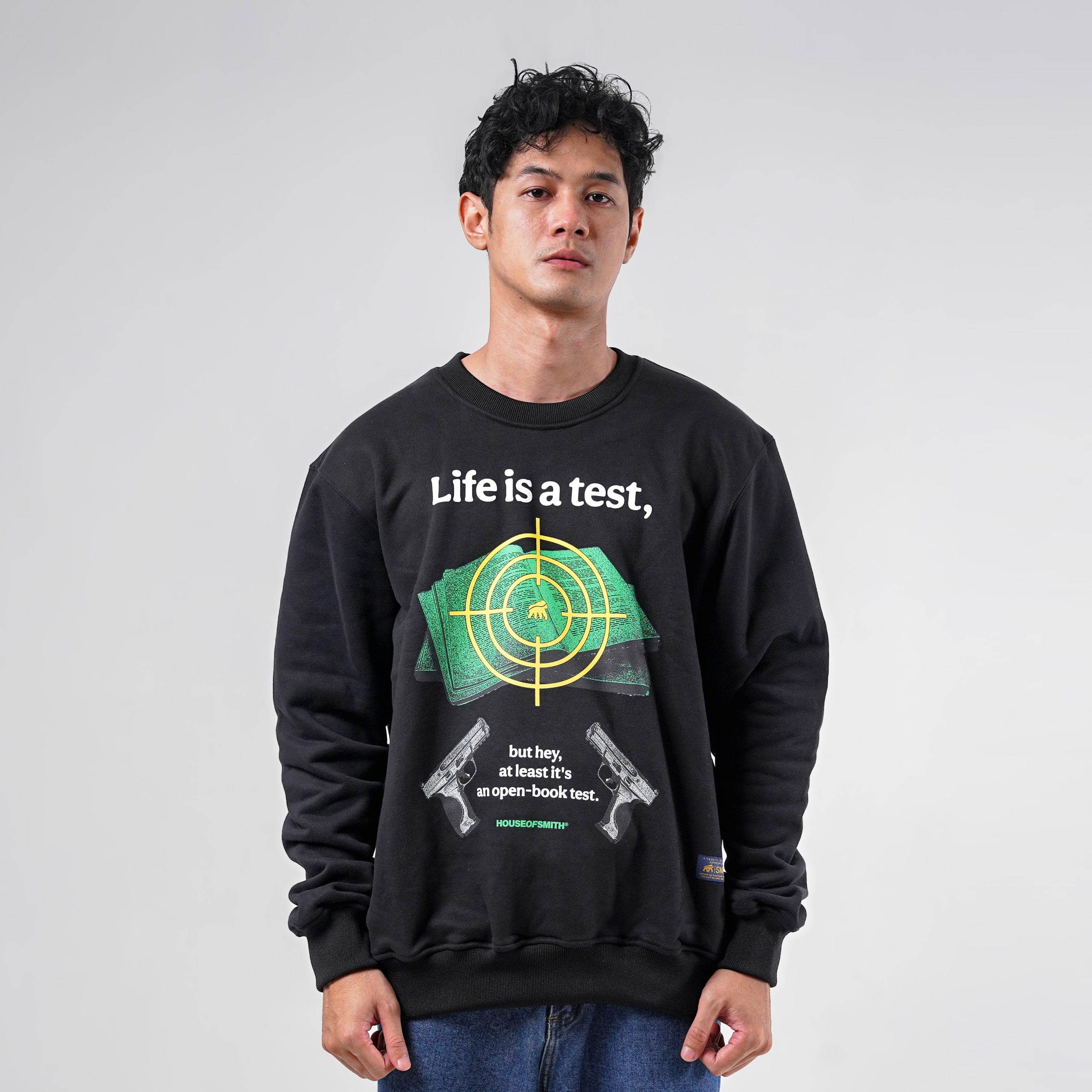 House of Smith Sweater Crewneck Boxy Pria - Book Test Crewneck - Image 4