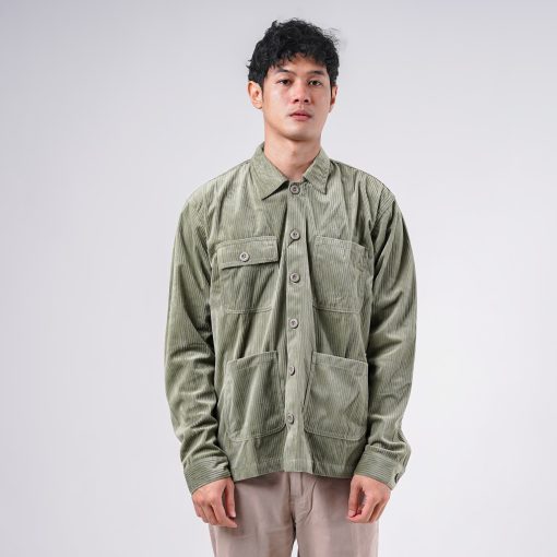 House of Smith Jaket Pria - Forge Cord Jacket Sage - Trucker Jacket - Image 5