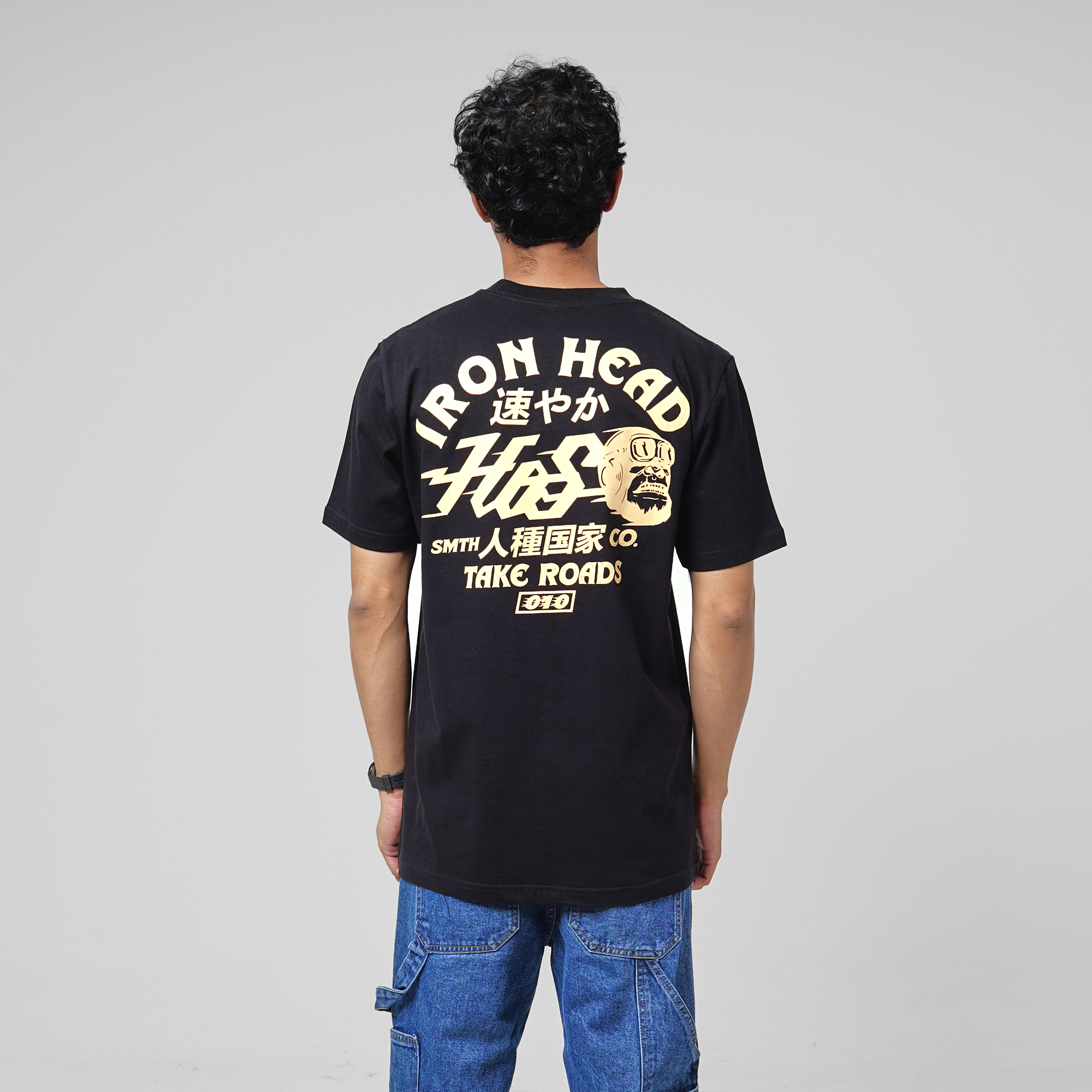 House of Smith Kaos Pria Lengan Pendek - Iron Head Black #12 - T Shirt - Image 5