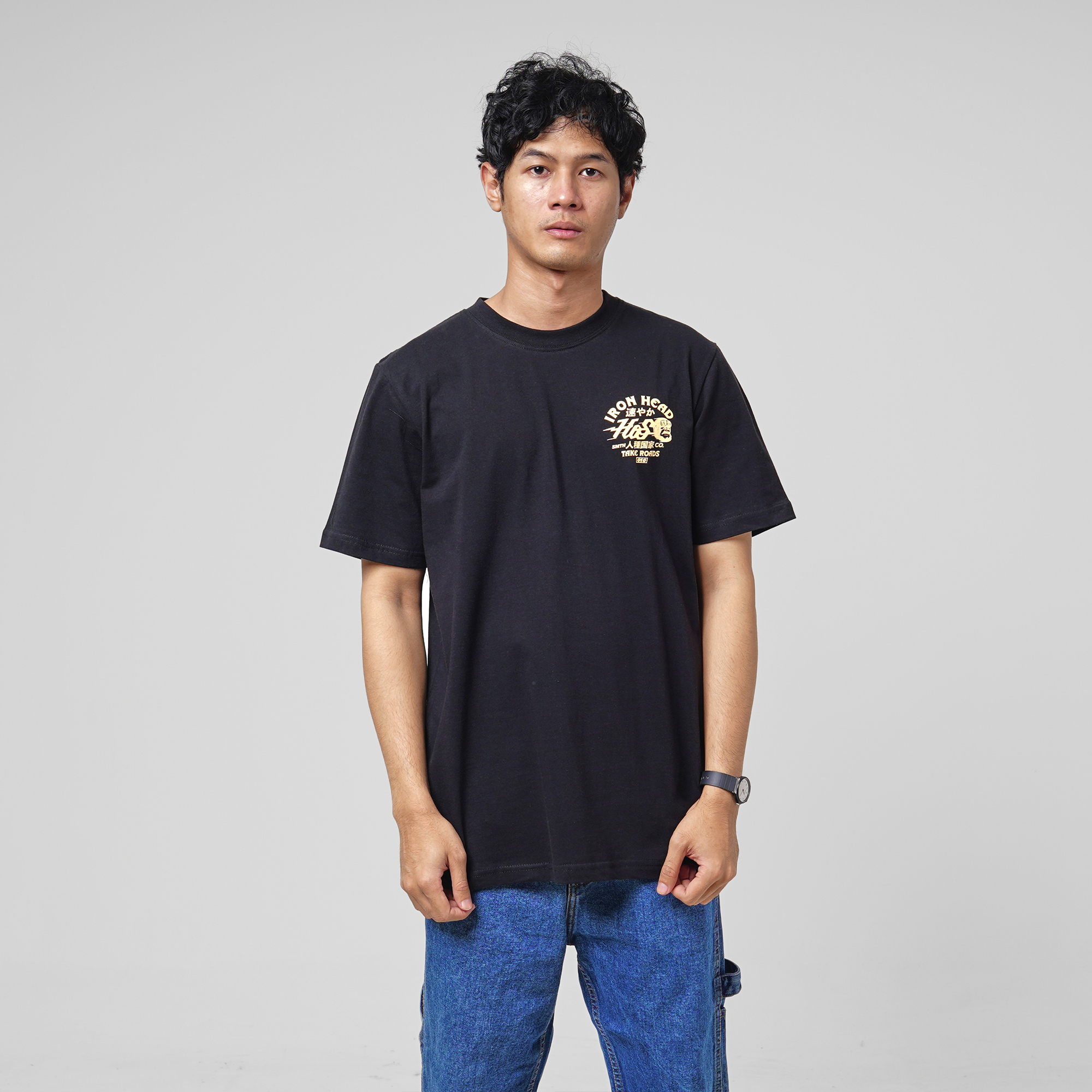 House of Smith Kaos Pria Lengan Pendek - Iron Head Black #12 - T Shirt - Image 6