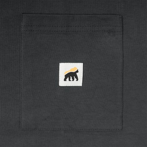 House of Smith Kaos Boxy Pria - Pocket Dark Grey Boxy Heavyweights TShirt 16S - Boxy T Shirt - Image 3