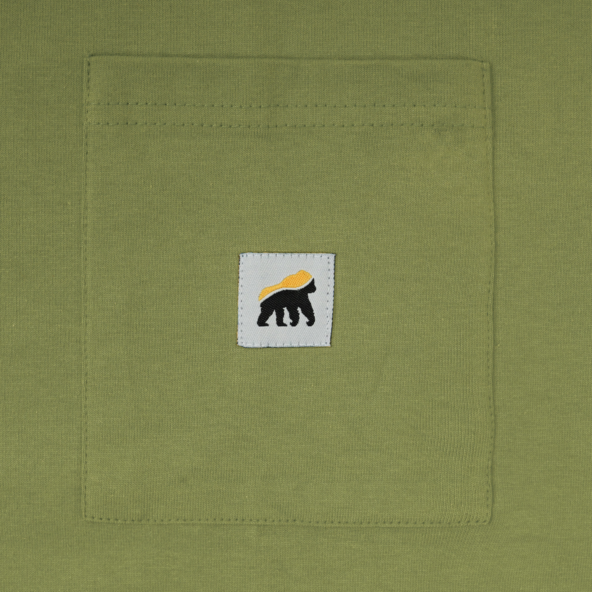 House of Smith Kaos Boxy Pria - Pocket Olive Green Boxy Heavyweights TShirt 16S - Boxy T Shirt - Image 3