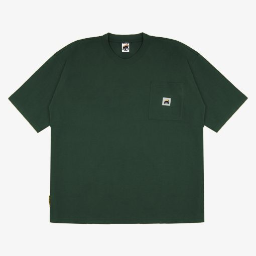 House of Smith Kaos Boxy Pria - Pocket Green Army Boxy Heavyweights TShirt 16S - Boxy T Shirt
