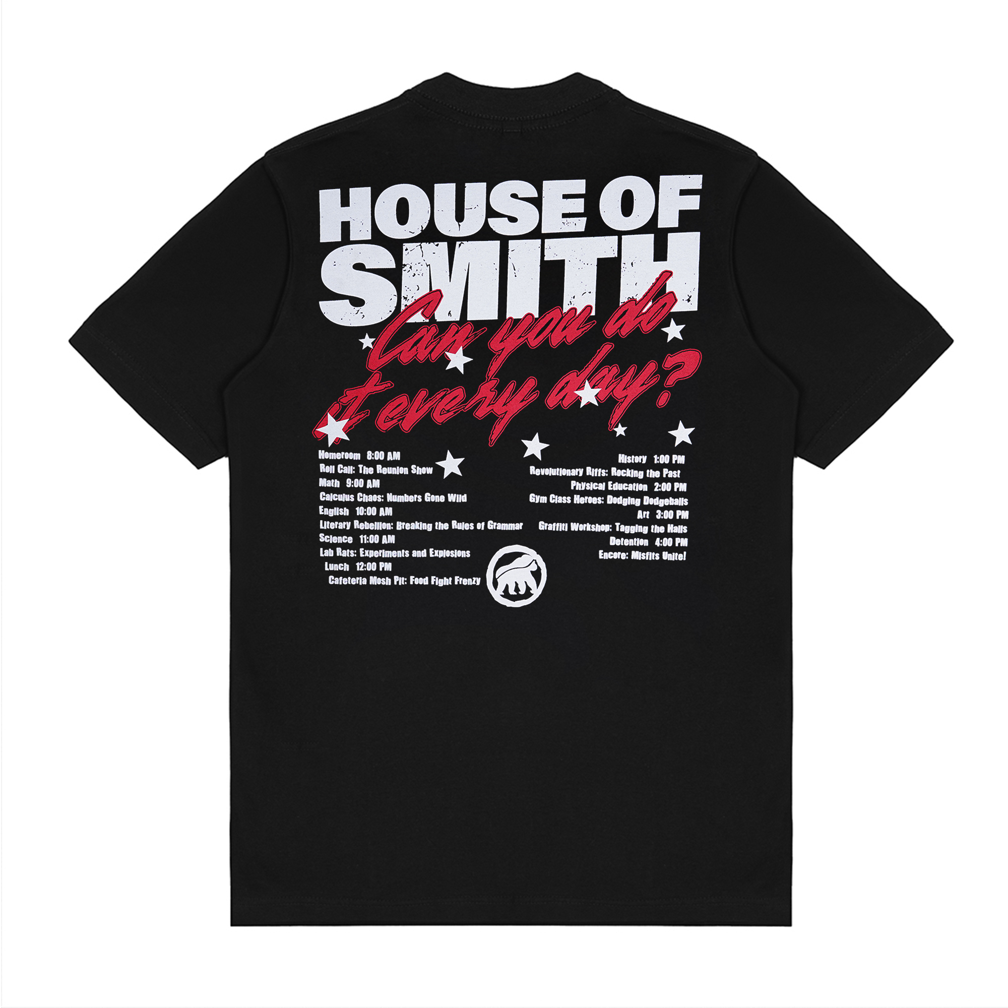 House of Smith Kaos Pria Lengan Pendek - Time Table Black #3 - T Shirt