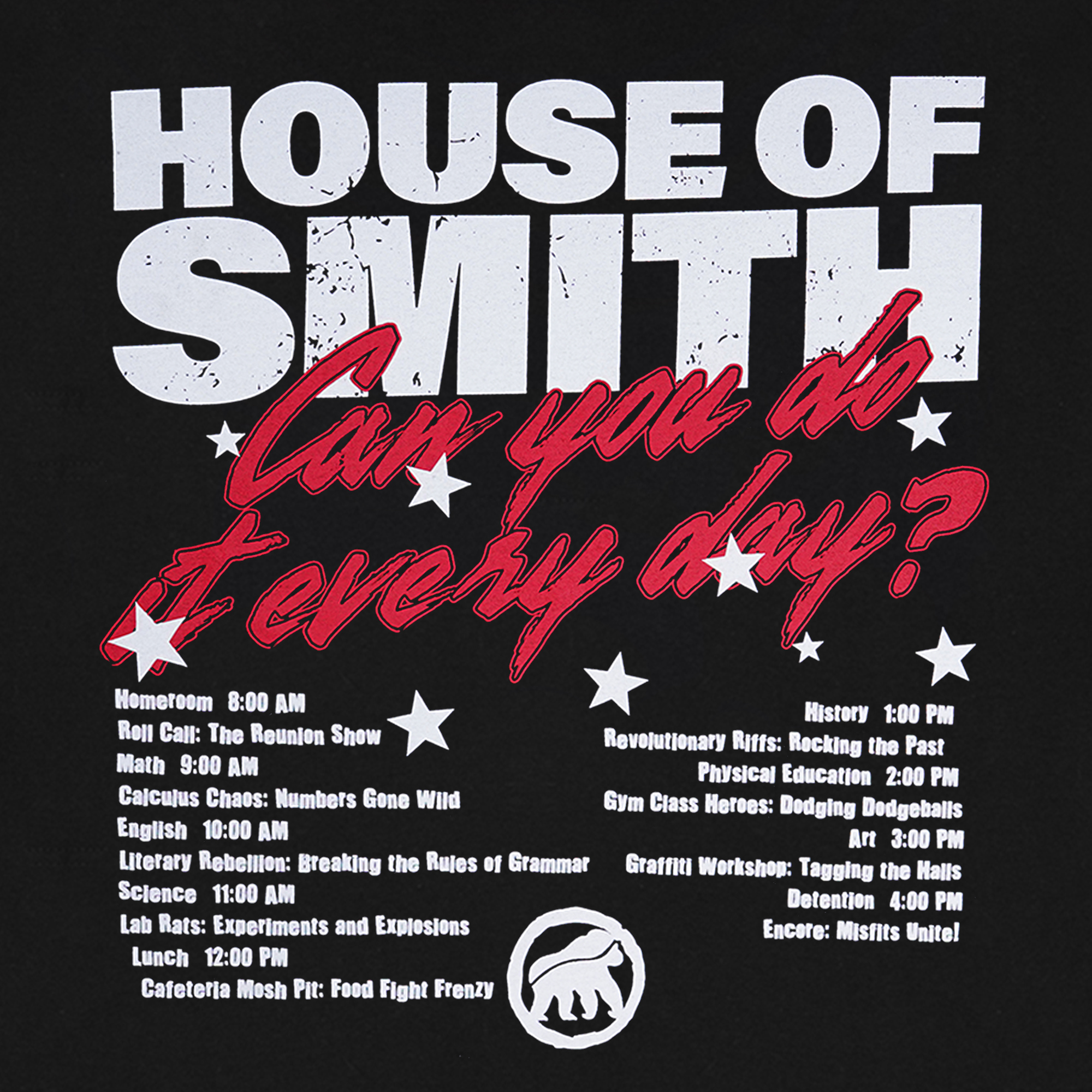 House of Smith Kaos Pria Lengan Pendek - Time Table Black #3 - T Shirt - Image 3