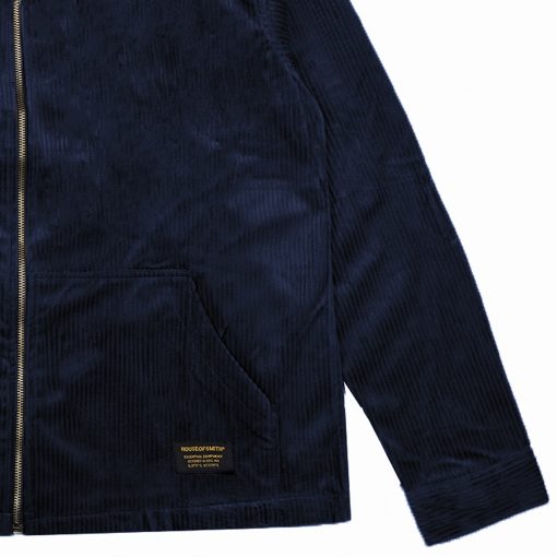 House of Smith Jaket Pria - Cord Master Jacket Zipper Navy - Trucker Jacket - Image 4