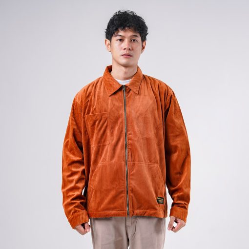 House of Smith Jaket Pria - Cord Master Jacket Zipper Camel - Trucker Jacket - Image 5