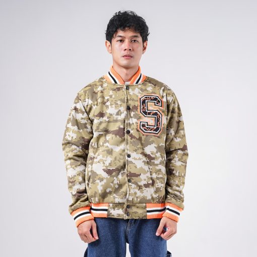 House of Smith Jaket Varsity Pria - Pixel Camo Varsity - Jacket - Image 4