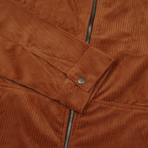 House of Smith Jaket Pria - Cord Master Jacket Zipper Camel - Trucker Jacket - Image 4