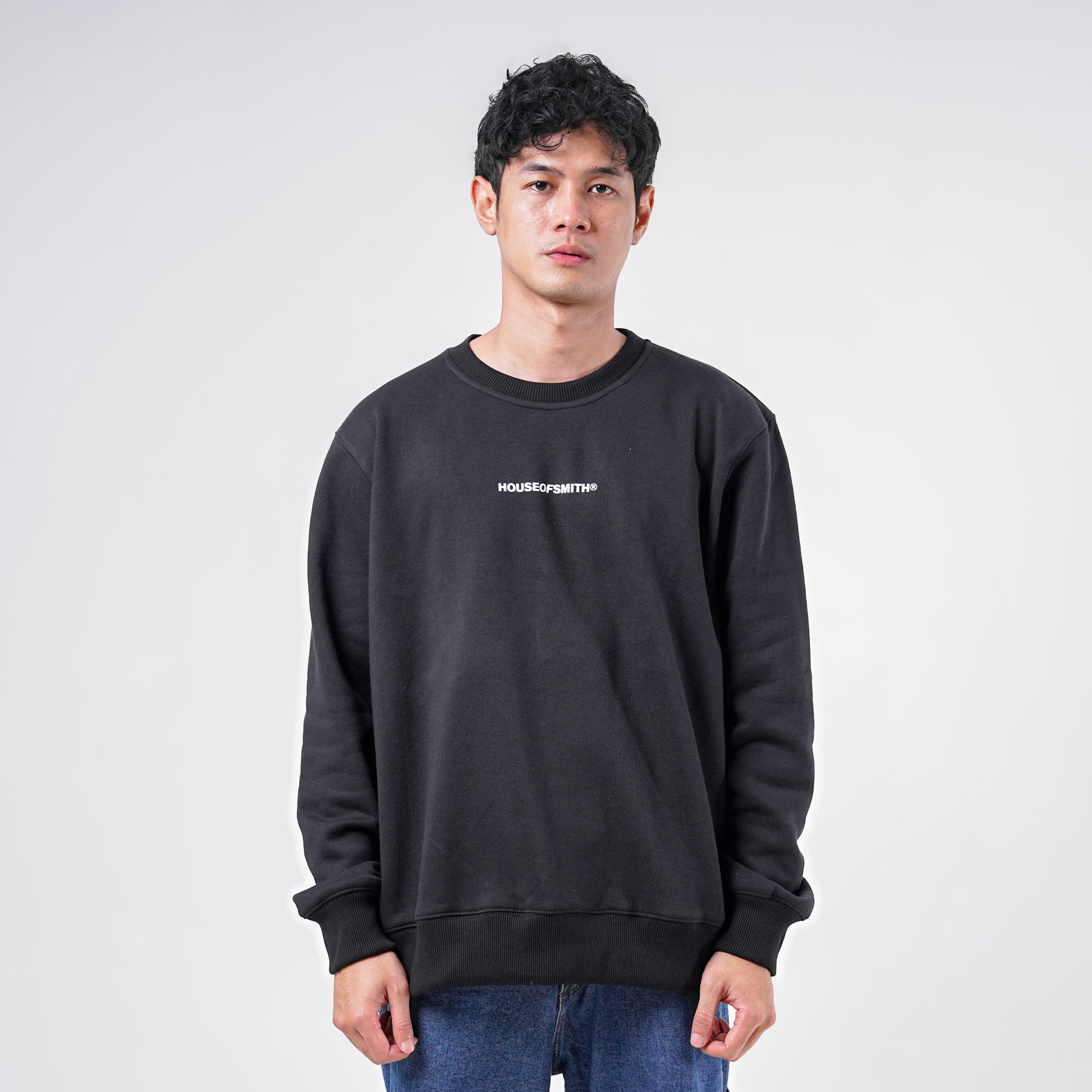 House of Smith Sweater Crewneck Pria - Vord Black Crewneck #3 - Image 3