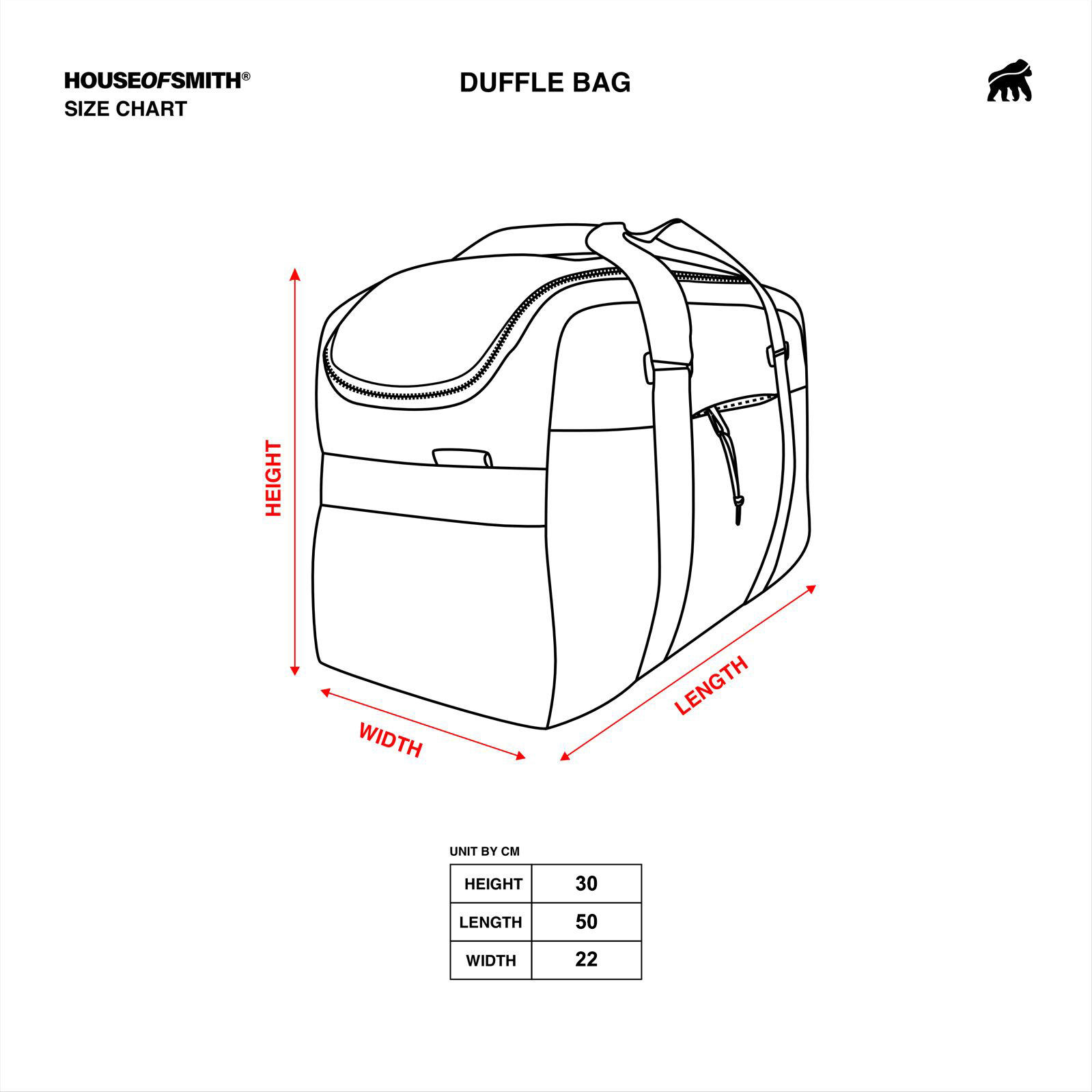 House of Smith Duffle Bag - Duffle Bag Wol - Tas Selempang - Image 7