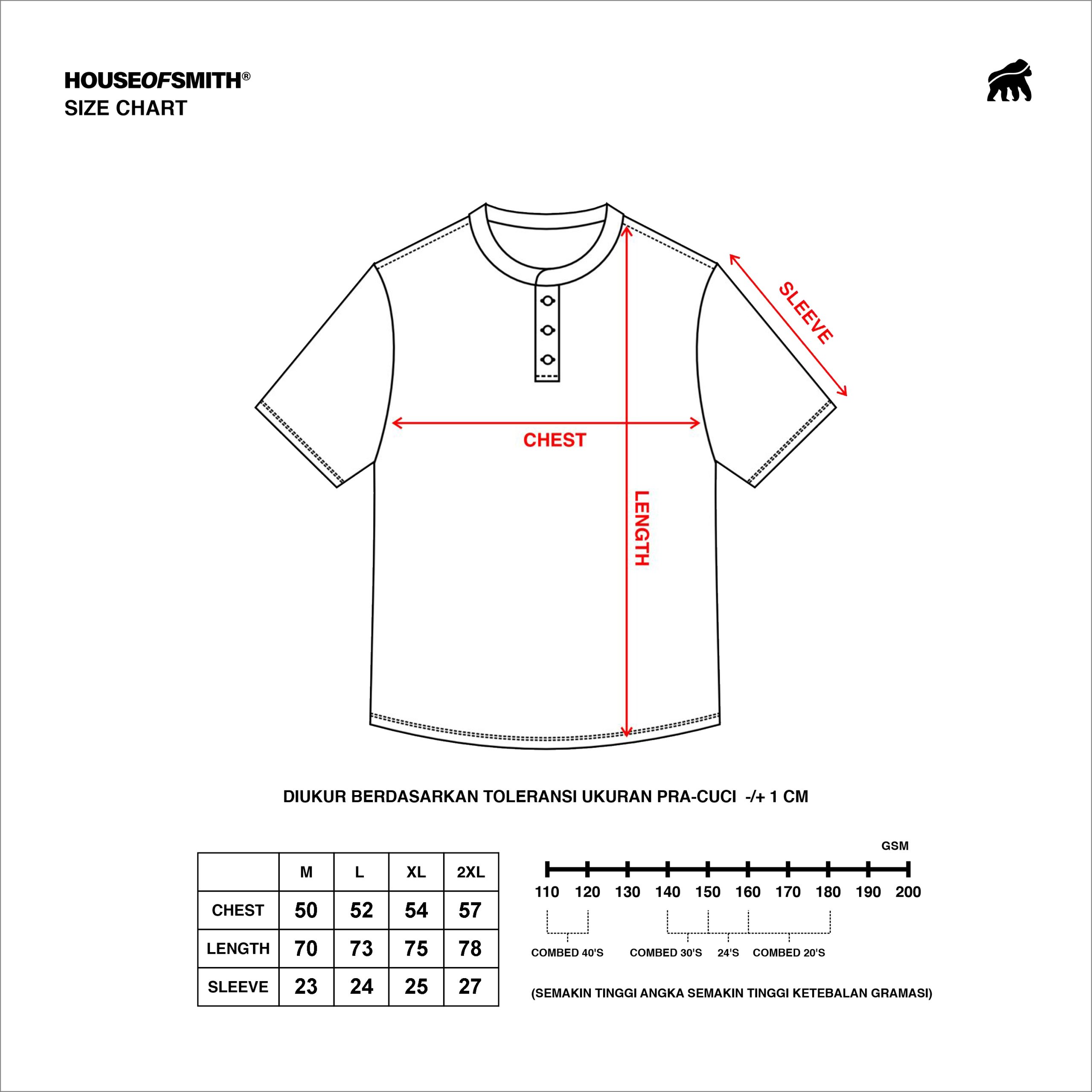 House of Smith Kaos Henley Pria Lengan Pendek - Plain Tshirt - T Shirt Short Henley - Image 5