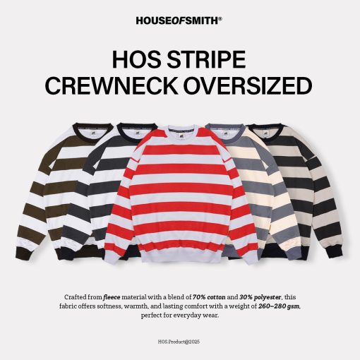 House of Smith Sweater Crewneck Oversize Pria - Hos Stripe Oversize Crewneck