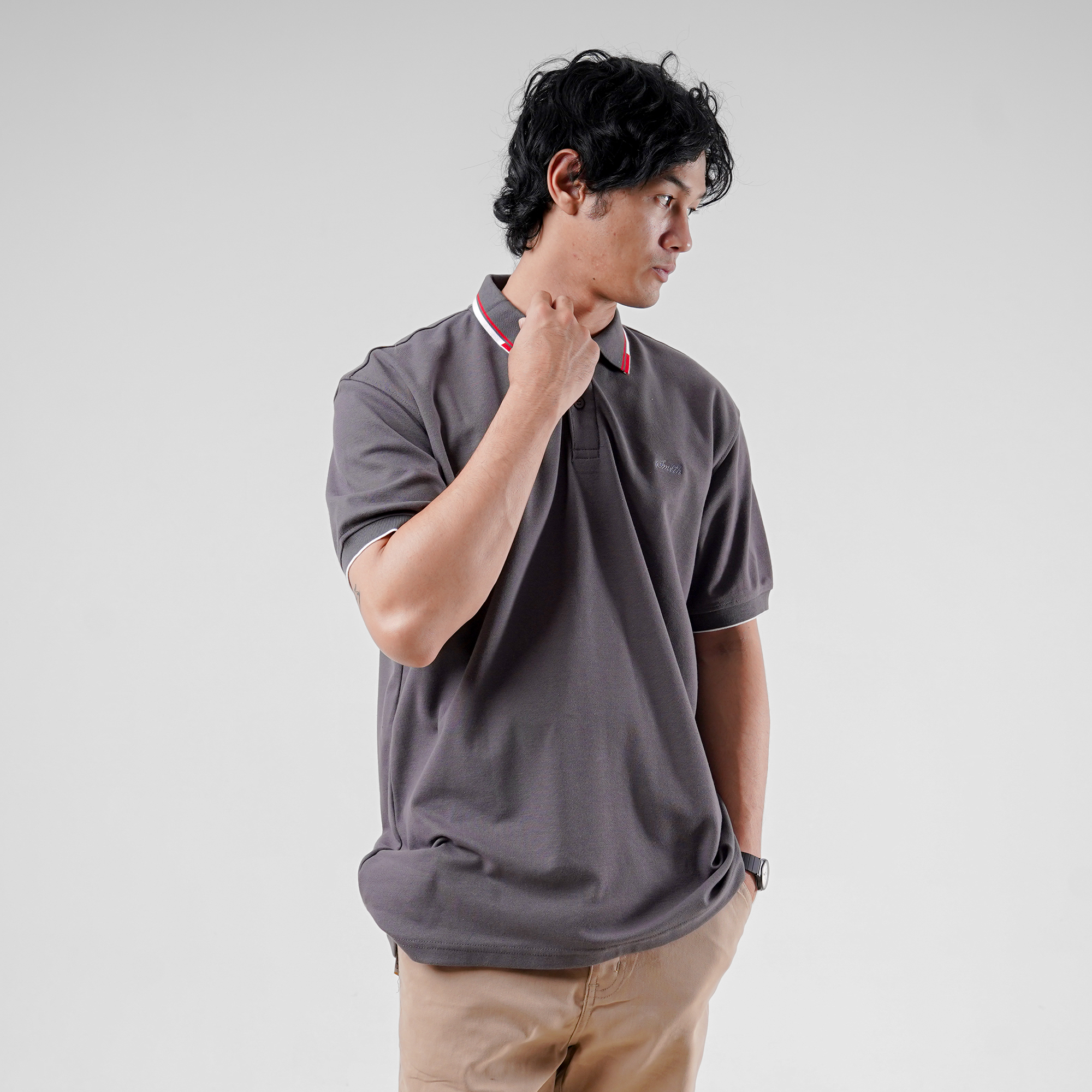 House of Smith Polo Shirt - Shade Polo Shirt Grey - Kaos Polo Pria - Image 4