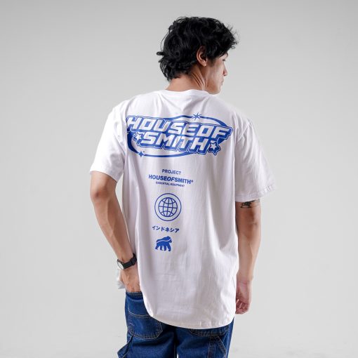 House of Smith Kaos Pria Lengan Pendek - Hos Project White #5 - T Shirt - Image 6