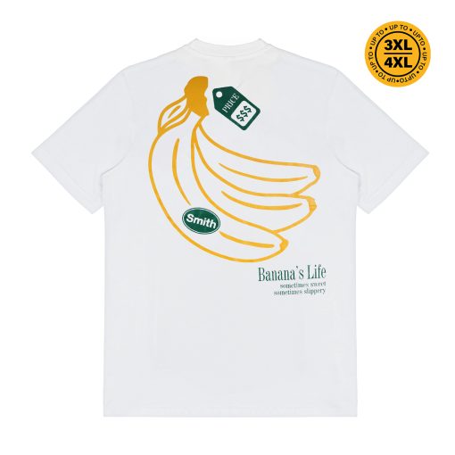 House of Smith Kaos Pria Lengan Pendek - Banana Life Regular White #4 - T Shirt