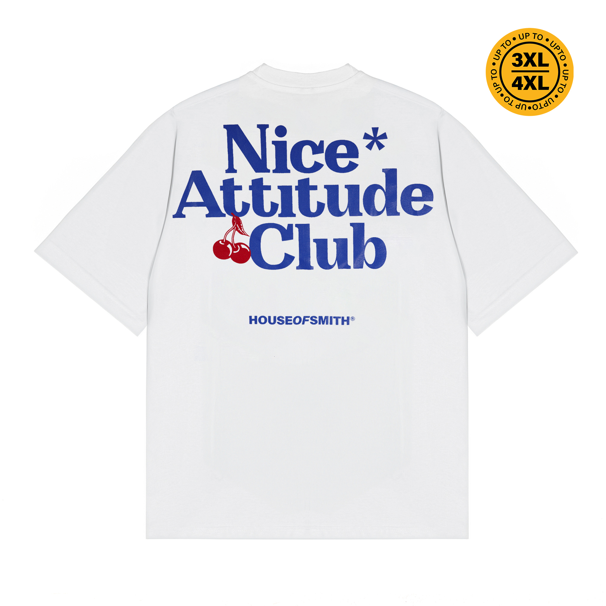 House of Smith Kaos Oversize Pria - Nice Atittude Oversized 16S White #3 - Oversize T Shirt - Image 2