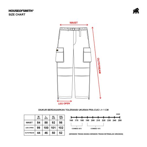 House of Smith Celana Cargo Panjang Pria - Talon Cargo Wide Pants - Cargo Wide Pants - Image 7