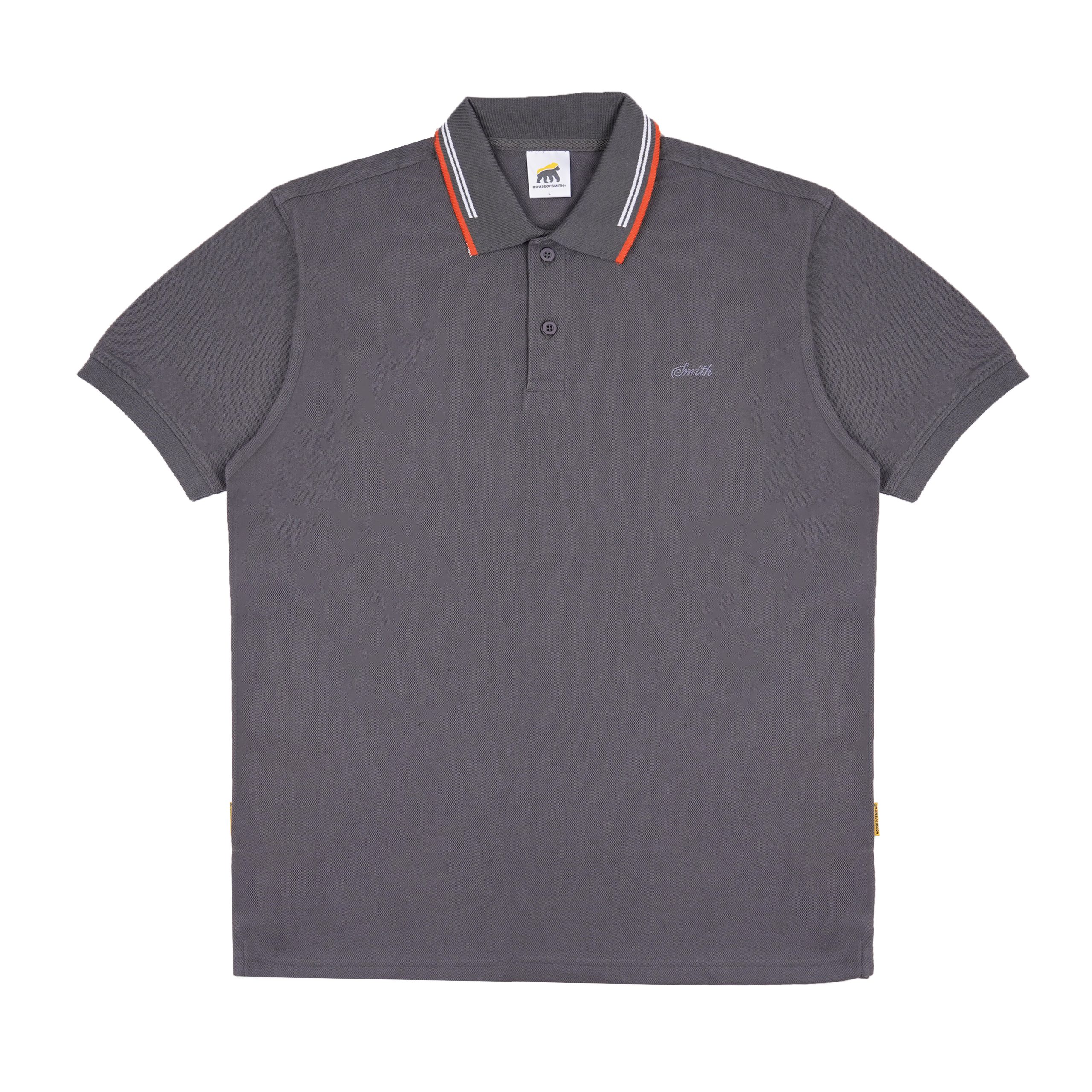 House of Smith Polo Shirt - Hash Polo Shirt Grey - Kaos Polo Pria