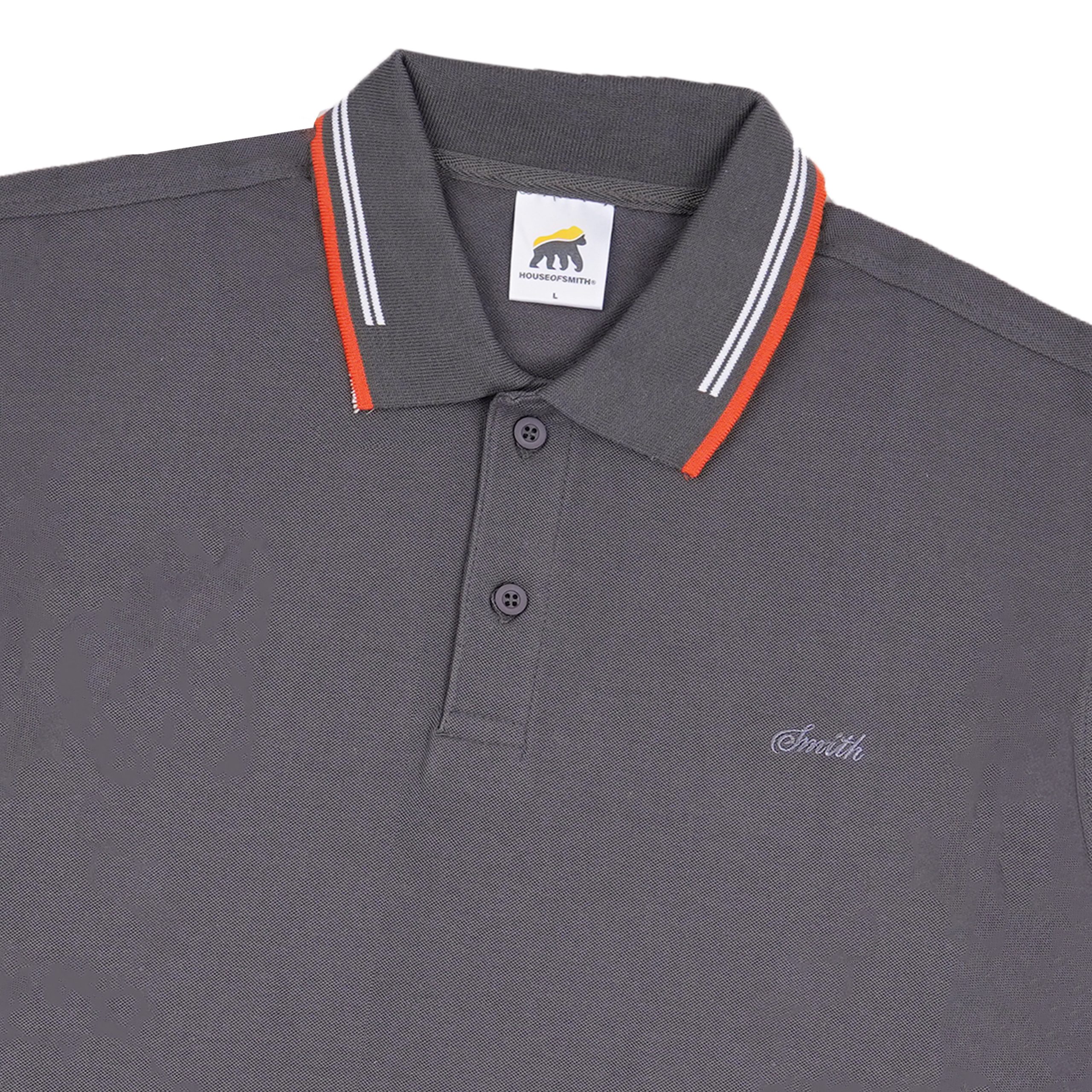 House of Smith Polo Shirt - Hash Polo Shirt Grey - Kaos Polo Pria - Image 2