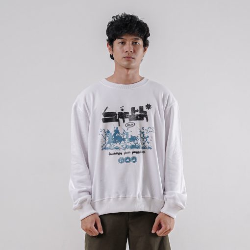 House of Smith Sweater Crewneck Pria - Journey Crewneck White - Image 4