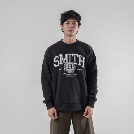 House of Smith Sweater Crewneck Oversize Pria - Proper Oversize Crewneck Black - Image 4