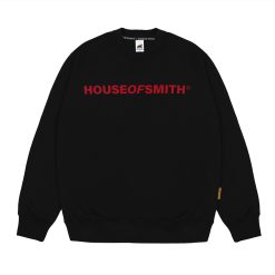 House of Smith Sweater Crewneck Pria - Hidden Red Crewneck Black Regular