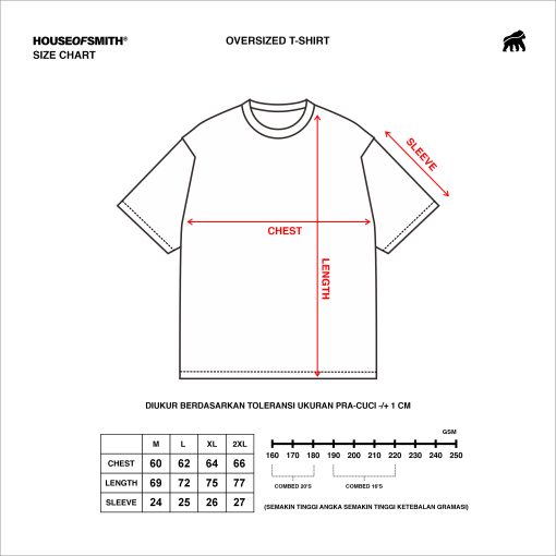 House of Smith Kaos Oversize Pria Cotton Anti Wrinkle - Box Logo Oversize Black - Oversize T Shirt - Image 4