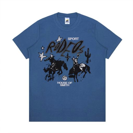 House of Smith Kaos Pria Lengan Pendek - Rodeos Tshirt Mineral Blue - T Shirt