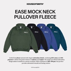 House of Smith Jaket Pria - Ease Mock Neck Pullover Fleece - Half Zipper Jacket