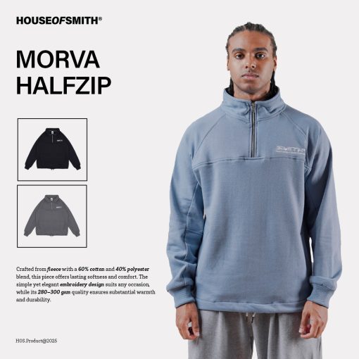 House of Smith Jaket Pria - Morva Halfzip - Half Zipper Jacket - Image 3