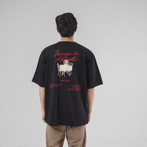 House of Smith Kaos Oversize Pria - Temps Oversize Black Tshirt - Oversize T Shirt - Image 6