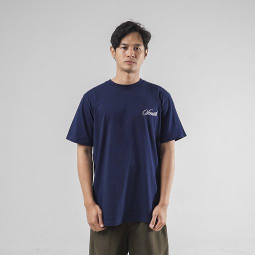 House of Smith Kaos Pria Lengan Pendek - Smith Letter Embro Dark Blue #2 - T Shirt - Image 3