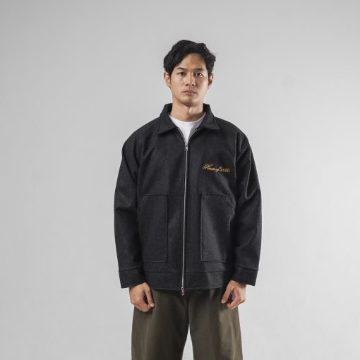 House of Smith Jaket Oversized Pria - Hufford Oversized Work Jacket Black - Work Jacket - Image 5