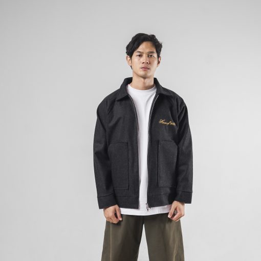 House of Smith Jaket Oversized Pria - Hufford Oversized Work Jacket Black - Work Jacket - Image 6