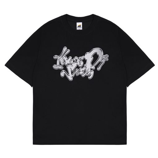 House of Smith Kaos Oversize Pria - Chromiq Oversize Black - Oversize T Shirt