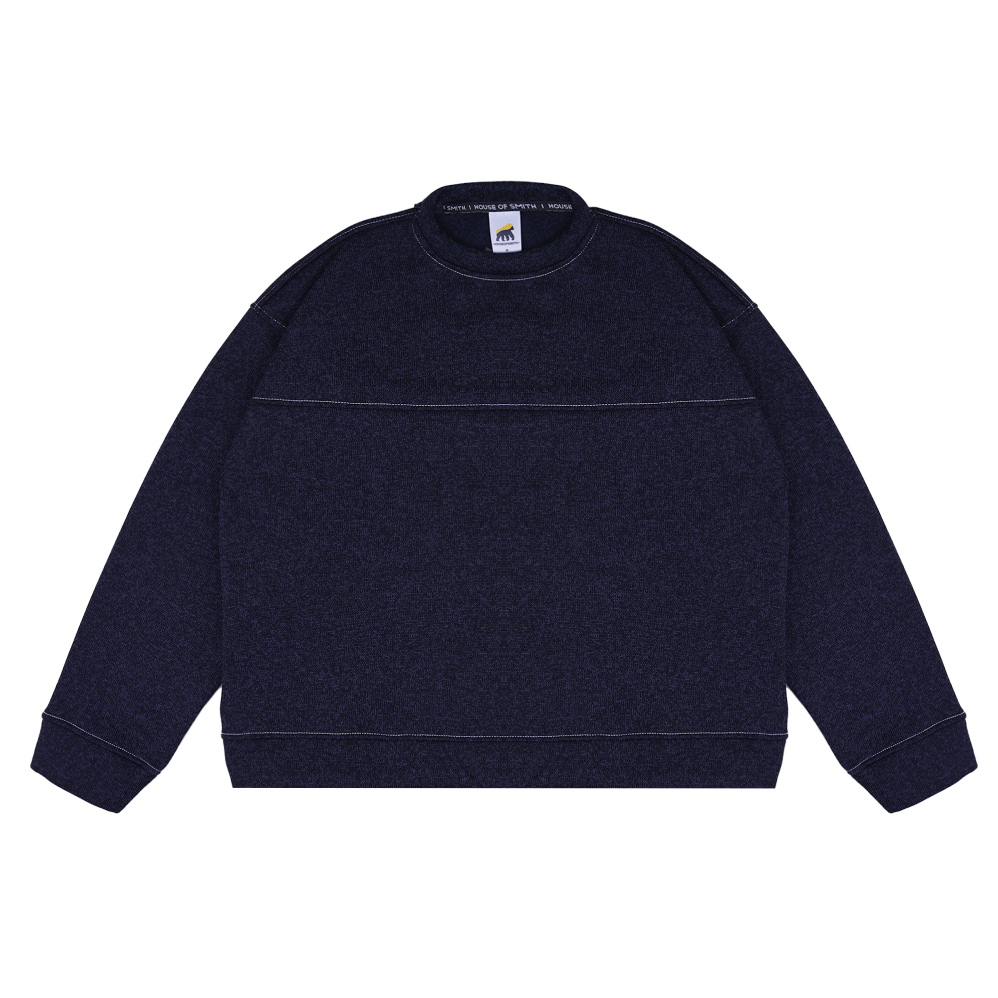 House of Smith Sweater Crewneck Boxy Pria - S Burn Boxy Crewneck Navy - Image 2