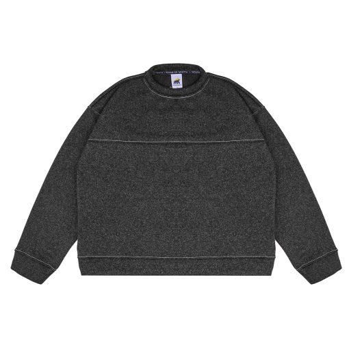 House of Smith Sweater Crewneck Boxy Pria - S Burn Boxy Crewneck Grey - Image 2